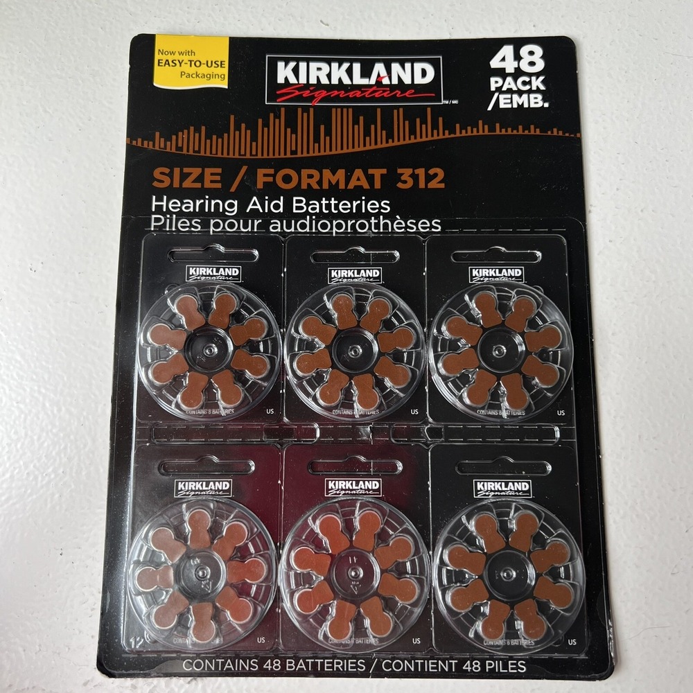 Kirkland Hearing Aid Batteries Sz 312 (Exp.5/27) Mercury Free 8 X 2 Packs= 16 ct